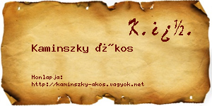 Kaminszky Ákos névjegykártya