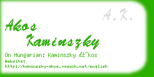 akos kaminszky business card